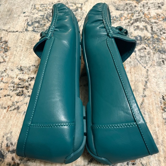 Turquoise Leather Loafers Sz 9W - Picture 5 of 7